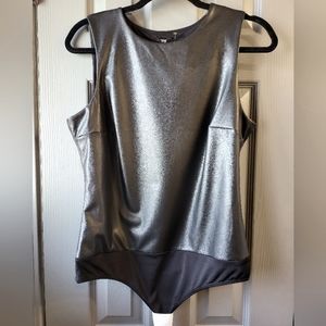 Black Faux Leather Bodysuit